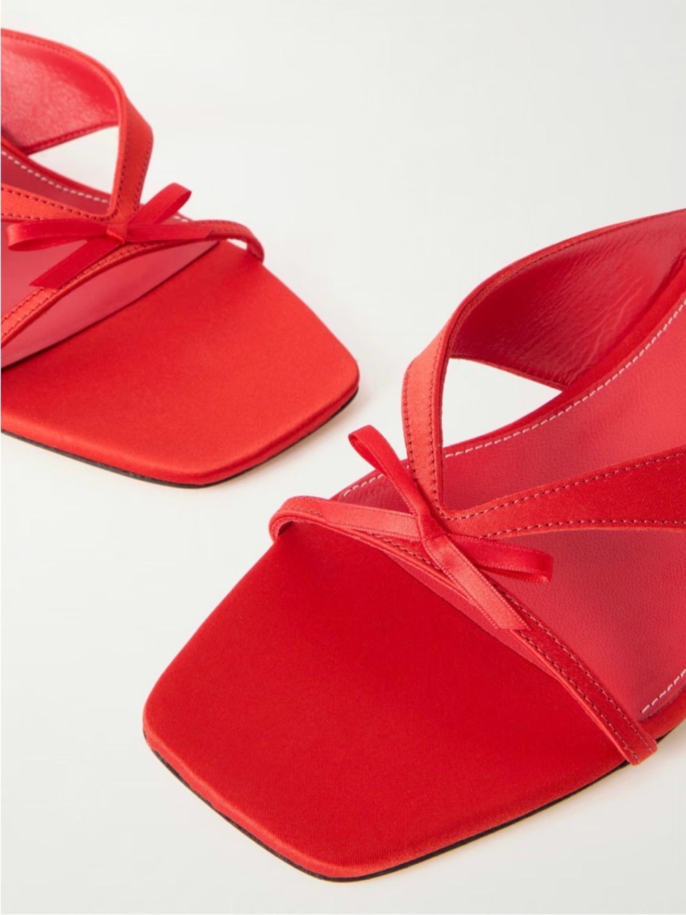 Toteme Bow Embellished Satin Mule-NIB-36-Red